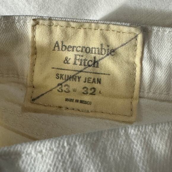 Abercrombie & Fitch SZ W33 L32 Skinny Jeans Iconic Stretch Hi-Rise Zip-Fly White - Picture 10 of 13